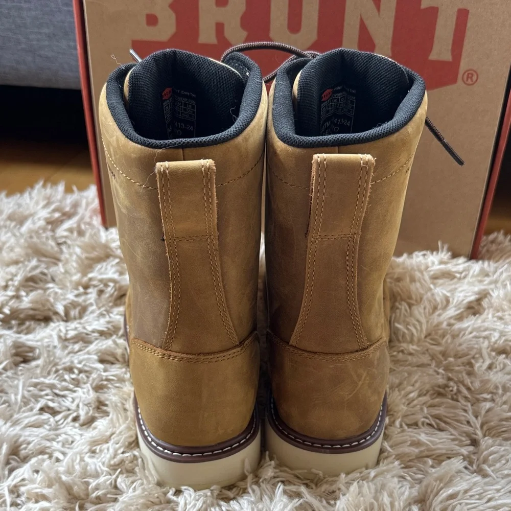 NWOT Brunt Men's The Marin 8” Waterproof (Comp toe) Brown Work Boots 10.5 - Picture 7 of 16